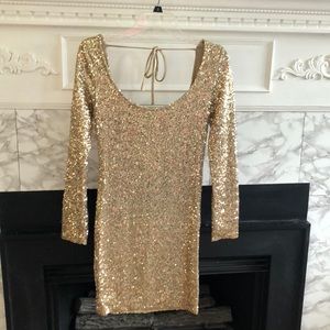 Arden B Gold Sequin Dress